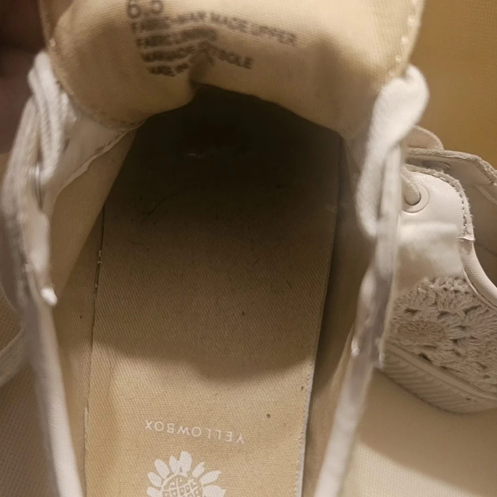 Yellow Box Cream Crochet Sneakers With Laces. - Picture 5 of 5